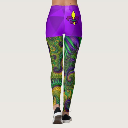 Mardi Gras Violet Women's Leggings Paarse pants (Achterkant)