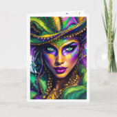 Mardi Gras Voeg uw handtekening begroeting Feestdagen Kaart (Voorkant)