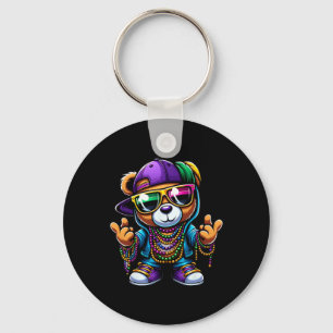 Mardi Gras voor jongens Mannen hiphop Beer New Orl Sleutelhanger