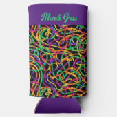 Mardi gras voor kralen en bier seltzer blikjeskoeler (Achterkant)