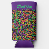 Mardi gras voor kralen en bier seltzer blikjeskoeler (Voorkant)