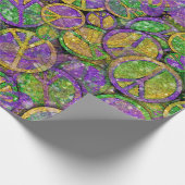 Mardi Gras Vredestekenen in Paarse Groen en Goud Cadeaupapier (Hoek)