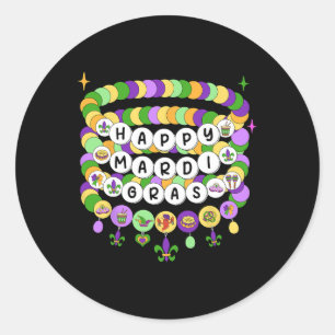Mardi Gras Vriendschap Armband Mardi Gras Kralen K Ronde Sticker
