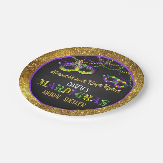 Mardi Gras Vrijgezellenfeest (goud) Papieren Bordje (Gekanteld)