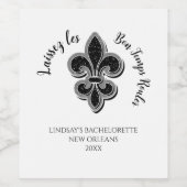 Mardi Gras vrijgezellenfeest  Wijn Etiket (Enkel label)