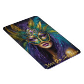 Mardi Gras Vrouw In Masker Carnaval Tekst bewerken Magneet (Rechterzijde)