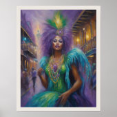 Mardi Gras Vrouw Kopstuk Kostuum Poster (Voorkant)