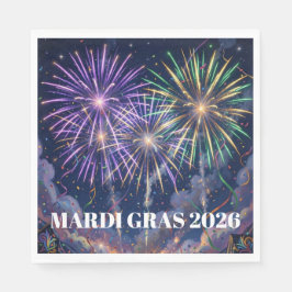Mardi Gras-Vuurwerk Personaliseer Feest  Servet
