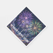 Mardi Gras-Vuurwerk Personaliseer Feest  Servet (Hoek)