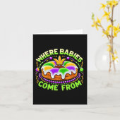 Mardi Gras, waar baby's van King Cake komen Kaart (Gele Bloem)