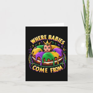 Mardi Gras Waar Bybies komen van King Cake 2 Kaart