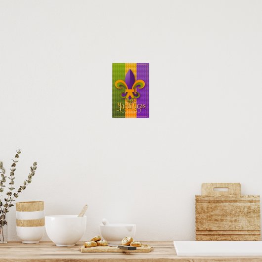 Mardi Gras Wall Art, Mardi Gras Fleur de Lis Poster (Keuken)