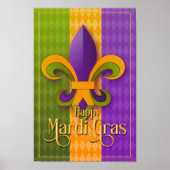 Mardi Gras Wall Art, Mardi Gras Fleur de Lis Poster (Voorkant)