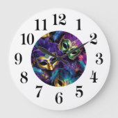 Mardi Gras wandklok (Voorkant)