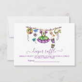 Mardi Gras waslijn Meisje Luier Raffle kaart (Voorkant)