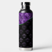 Mardi Gras Water Bottle, Mardi Gras Paars Glitter Waterfles (Rechts)