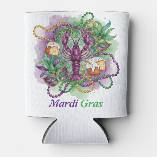 Mardi Gras Watercolor Celebration  Blikjeskoeler (Voorkant)
