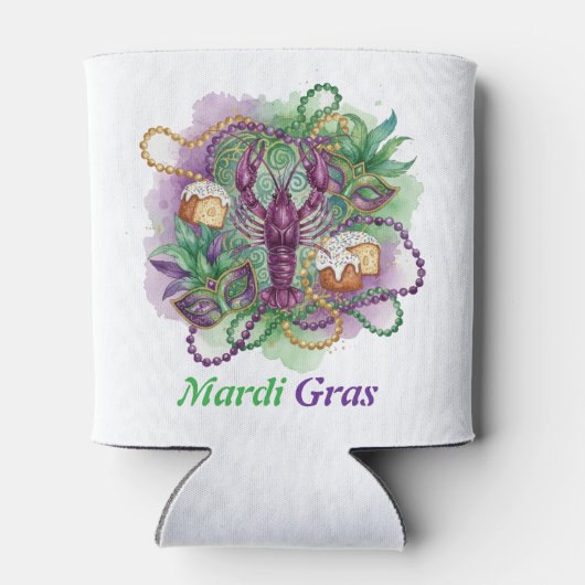 Mardi Gras Watercolor Celebration  Blikjeskoeler (Achterkant)