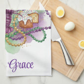 Mardi Gras Watercolor Celebration  Theedoek (Quarter Fold)