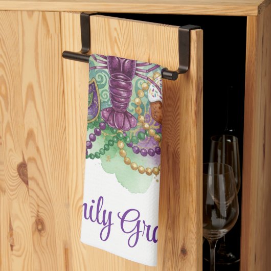 Mardi Gras Watercolor Celebration  Theedoek (Derde Gevouwen)