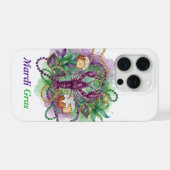Mardi Gras Watercolor Feest  iPhone Hoesje (Achterkant horizontaal)