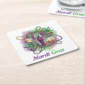 Mardi Gras Watercolor Feest Kartonnen Onderzetters (Schuin)
