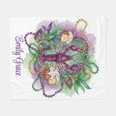 Mardi Gras Watercolor Vieren  Fleece Deken (Voorkant (Horizontaal))