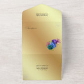 Mardi Gras Waterverf Floral Quinceañera All In One Uitnodiging (Buitenkant)