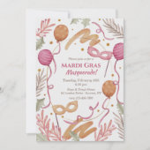 Mardi Gras Waterverf Kaart (Voorkant)