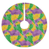 Mardi Gras Waterverf Pointillize Camouflage Kerstboom Rok (Voorkant)