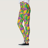 Mardi Gras Waterverf Pointillize Camouflage Leggings (Links)