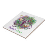 Mardi Gras-waterverfviering Tegeltje (Zijkant)