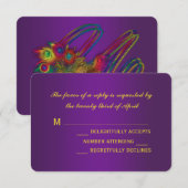 Mardi Gras Wedding RSVP Kaarten (Voorkant / Achterkant)