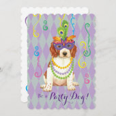 Mardi Gras Welsh Springer Spaniel Kaart (Voorkant / Achterkant)