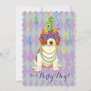 Mardi Gras Welsh Springer Spaniel Kaart
