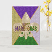 Mardi Gras Wenskaart, Happy Mardi Gras Fleur Kaart (Gele Bloem)