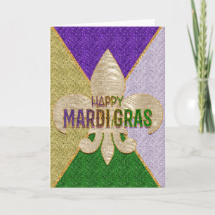 Mardi Gras Wenskaart, Happy Mardi Gras Fleur Kaart