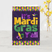 Mardi Gras Wenskaart, het is Mardi Gras Y Kaart (Gele Bloem)