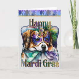 Mardi Gras Wenskaart, Mardi Gras Beagle Puppy Kaart