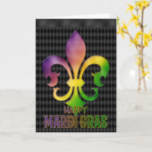 Mardi Gras Wenskaart, Mardi Gras Fleur de Lis Kaart (Gele Bloem)