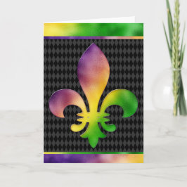 Mardi Gras Wenskaart, Mardi Gras Fleur de Lis Kaart