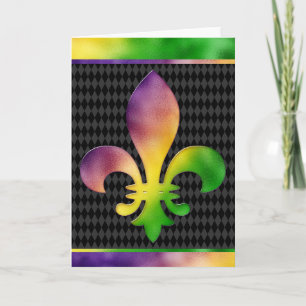 Mardi Gras Wenskaart, Mardi Gras Fleur de Lis Kaart