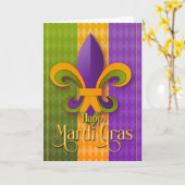 Mardi Gras Wenskaart, Mardi Gras Fleur de Lis Kaart (Gele Bloem)