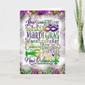 Mardi Gras Wenskaart, Mardi Gras Gezegden Kaart (Voorkant)