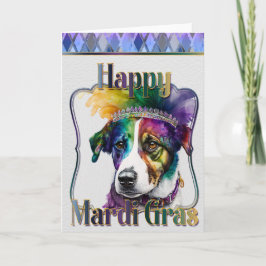 Mardi Gras Wenskaart, Mardi Gras Jack Russell Kaart