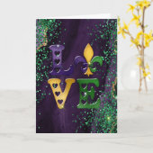 Mardi Gras Wenskaart, Mardi Gras Love Kaart (Gele Bloem)