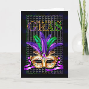 Mardi Gras Wenskaart, Mardi Gras Masker Kaart