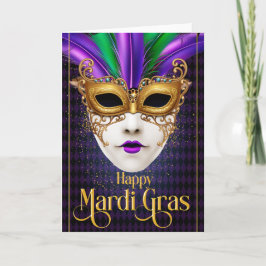 Mardi Gras Wenskaart, Mardi Gras Masker Kaart