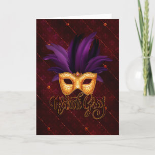 Mardi Gras Wenskaart, Mardi Gras Masker Kaart