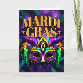 Mardi Gras Wenskaart, Mardi Gras Masker Kaart